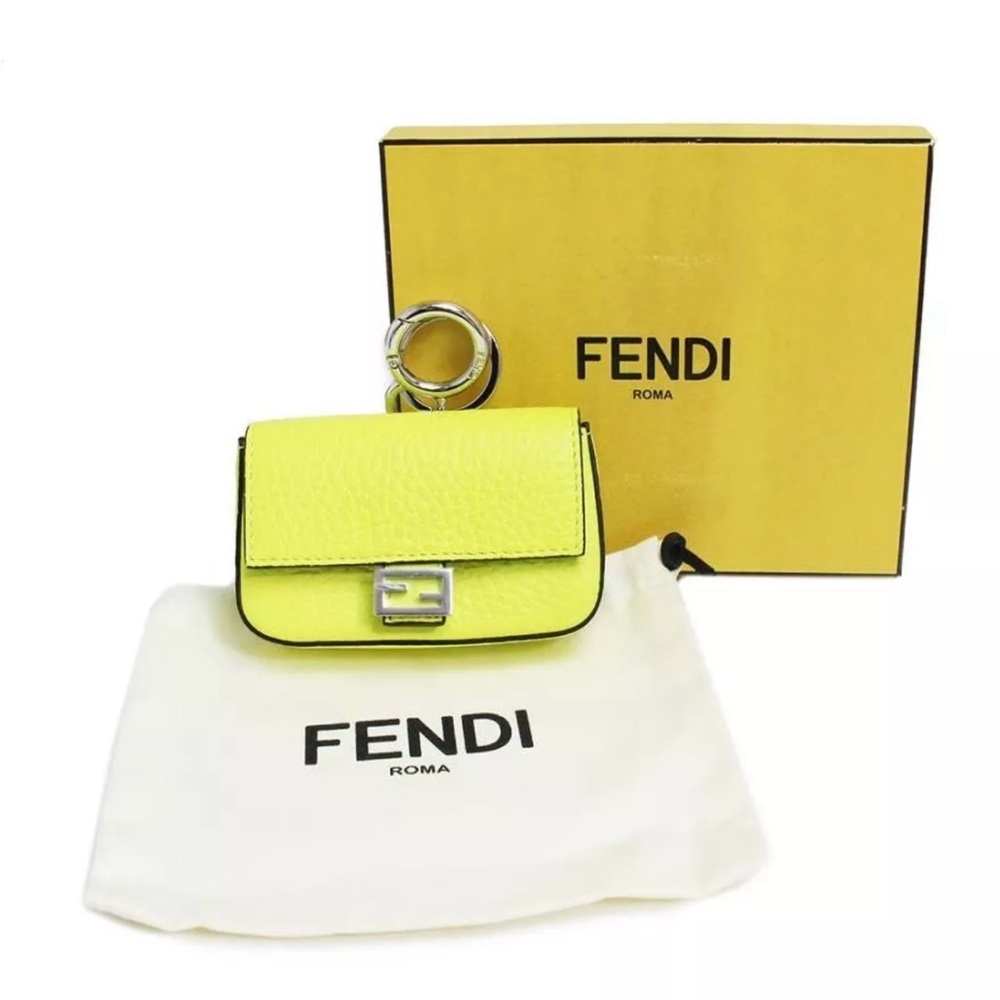 Fendi Neon Yellow Nano Baguette Charm